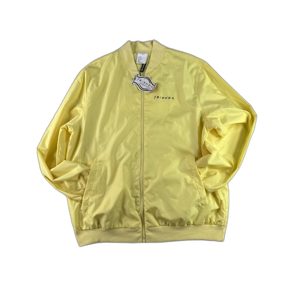 Friends TV Show Yellow Bomber Jacket Large Polyester Outerwear